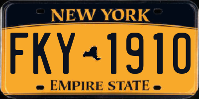 NY license plate FKY1910