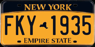 NY license plate FKY1935