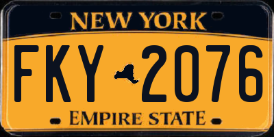 NY license plate FKY2076