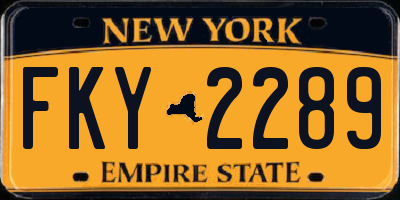 NY license plate FKY2289