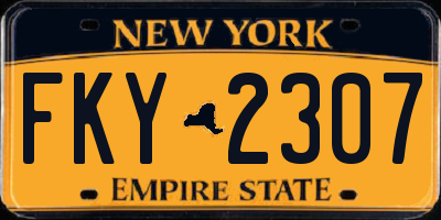 NY license plate FKY2307