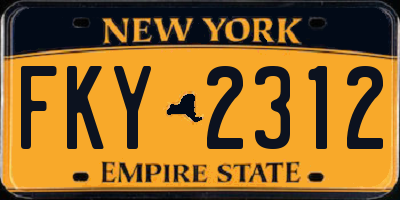 NY license plate FKY2312