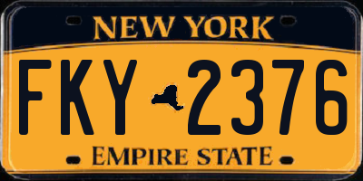 NY license plate FKY2376