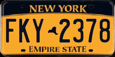 NY license plate FKY2378
