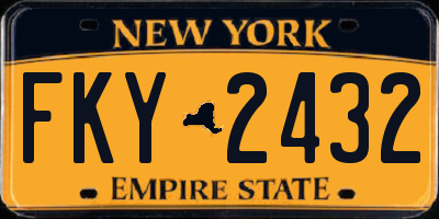 NY license plate FKY2432