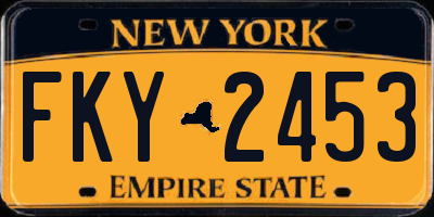 NY license plate FKY2453