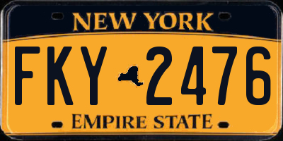NY license plate FKY2476