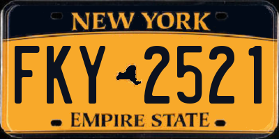 NY license plate FKY2521