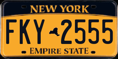 NY license plate FKY2555
