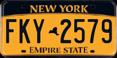 NY license plate FKY2579