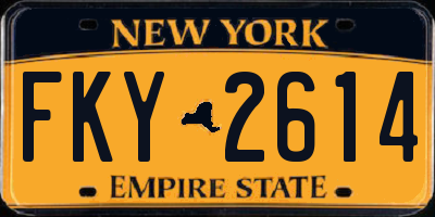 NY license plate FKY2614