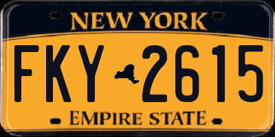 NY license plate FKY2615