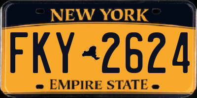 NY license plate FKY2624