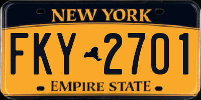 NY license plate FKY2701