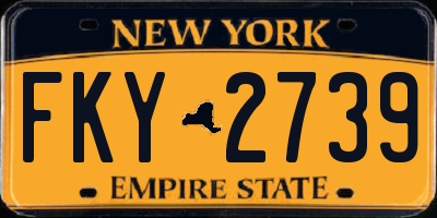NY license plate FKY2739