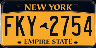 NY license plate FKY2754