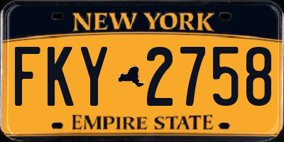 NY license plate FKY2758