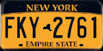 NY license plate FKY2761