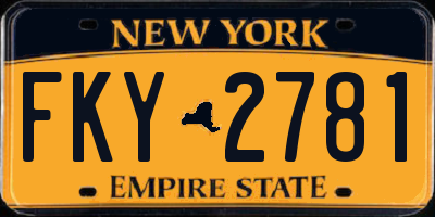 NY license plate FKY2781