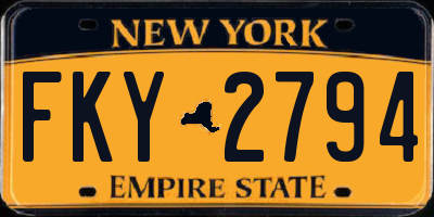 NY license plate FKY2794