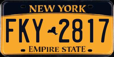 NY license plate FKY2817