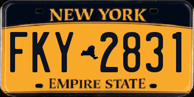 NY license plate FKY2831