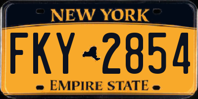 NY license plate FKY2854