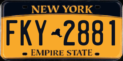 NY license plate FKY2881