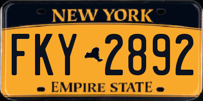 NY license plate FKY2892
