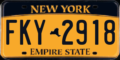 NY license plate FKY2918