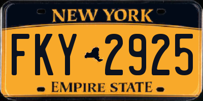 NY license plate FKY2925