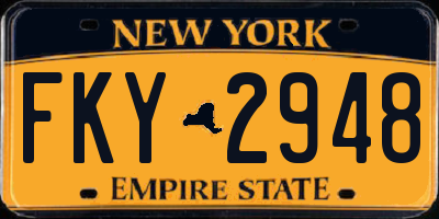 NY license plate FKY2948