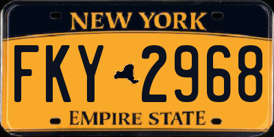 NY license plate FKY2968