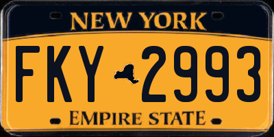 NY license plate FKY2993