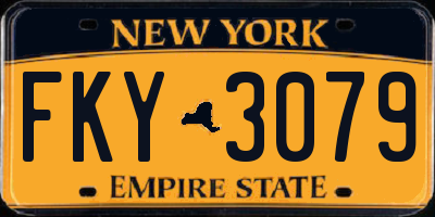 NY license plate FKY3079