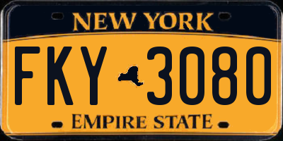 NY license plate FKY3080