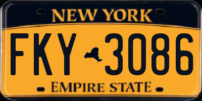 NY license plate FKY3086