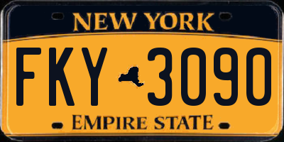 NY license plate FKY3090