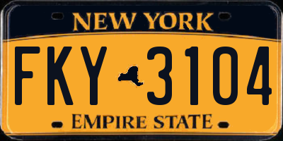 NY license plate FKY3104