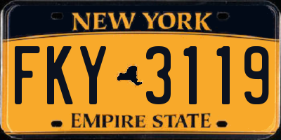 NY license plate FKY3119