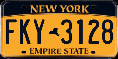 NY license plate FKY3128