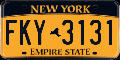 NY license plate FKY3131