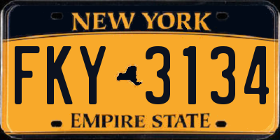 NY license plate FKY3134