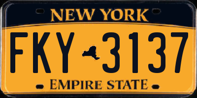 NY license plate FKY3137