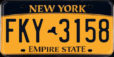 NY license plate FKY3158