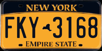 NY license plate FKY3168