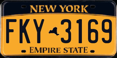NY license plate FKY3169