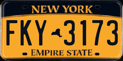 NY license plate FKY3173