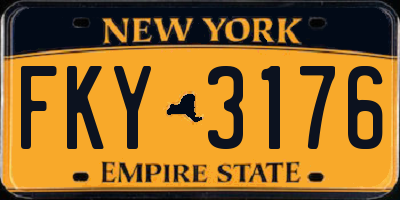NY license plate FKY3176
