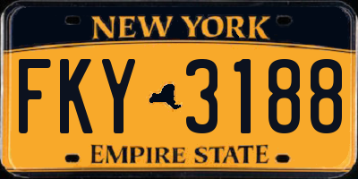 NY license plate FKY3188